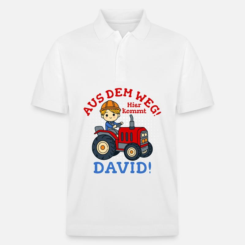David Name Traktor - Stanley/Stella Unisex Bio-Poloshirt PREPSTER - Weiß