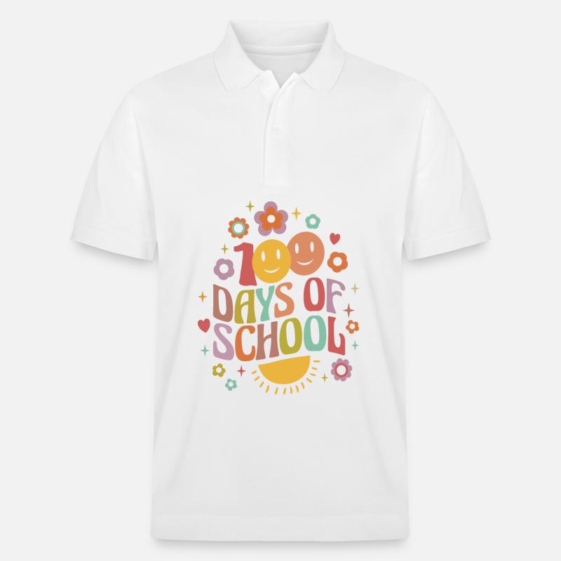 100 jours d’école - Polo PREPSTER bio Stanley/Stella Unisexe - blanc