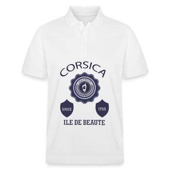 Corse Isula Bella ILE DE BEAUTE Korsika France - Polo PREPSTER bio Stanley/Stella Unisexe - blanc - Devant - Roxy (174cm) & Andy (188cm)