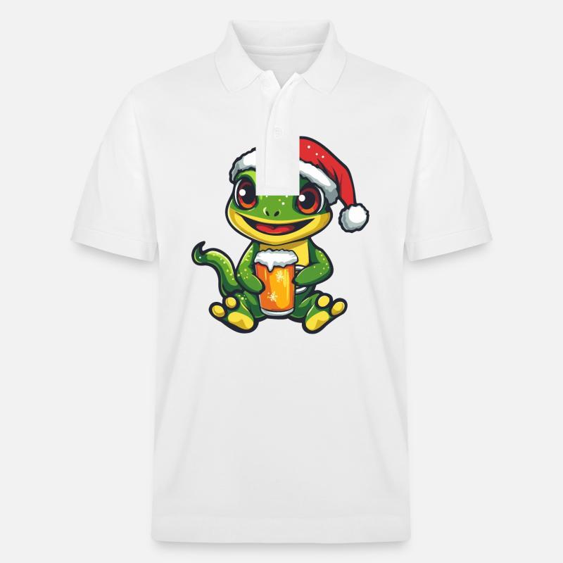 Bière de Noël Lizard - Polo PREPSTER bio Stanley/Stella Unisexe - blanc