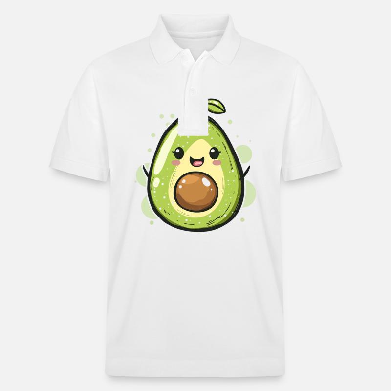Avocado Comic Design - Stanley/Stella Unisex Bio-Poloshirt PREPSTER - Weiß