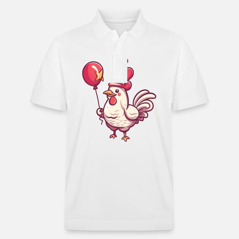Bande dessinée d’anniversaire de coq - Polo PREPSTER bio Stanley/Stella Unisexe - blanc
