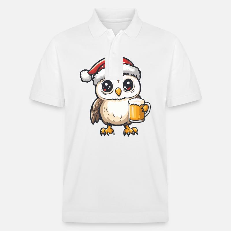 Bière de Noël Owl - Polo PREPSTER bio Stanley/Stella Unisexe - blanc