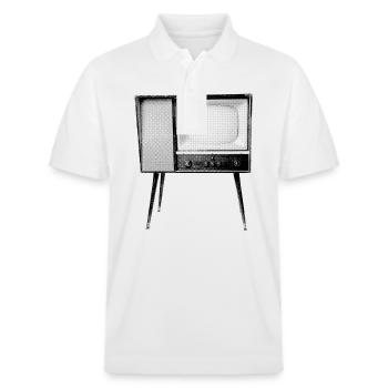 Vintage Fernseher - Stanley/Stella Unisex Bio-Poloshirt PREPSTER - Weiß - Vorne - Roxy (174cm) & Andy (188cm)