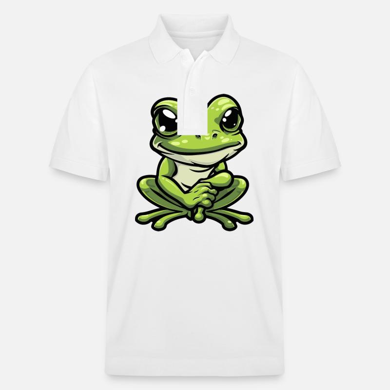 Frosch Comic - Stanley/Stella Unisex Bio-Poloshirt PREPSTER - Weiß