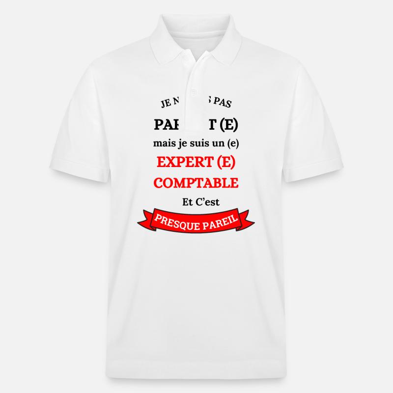EXPERT(E)-COMPTABLE PARFAIT(E) - Polo PREPSTER bio Stanley/Stella Unisexe - blanc
