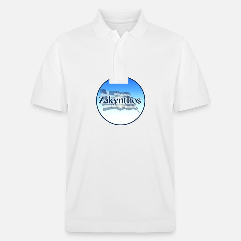 Zakynthos Grèce Drapeau grec - Polo PREPSTER bio Stanley/Stella Unisexe - blanc