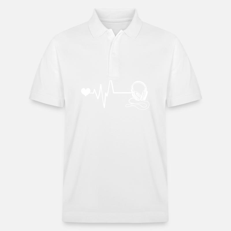 Écouteurs, pouls, rythme cardiaque - Polo PREPSTER bio Stanley/Stella Unisexe - blanc