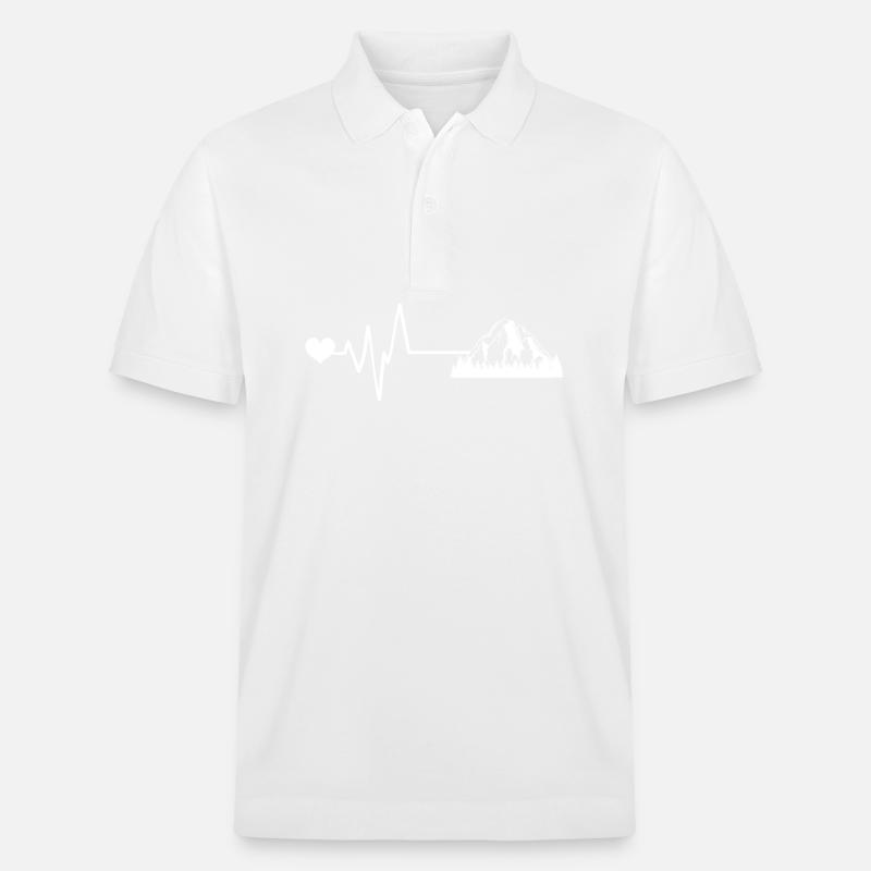 Berge Puls Herz - Stanley/Stella Unisex Bio-Poloshirt PREPSTER - Weiß