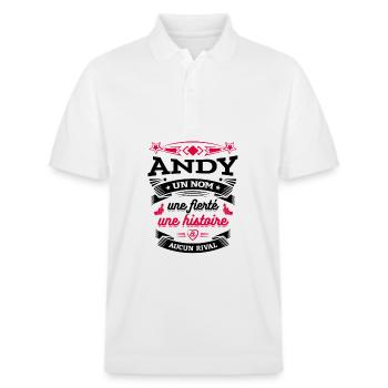 ANDY UN NOM UNE FIERTÉ AUCUN RIVAL - Polo PREPSTER bio Stanley/Stella Unisexe - blanc - Devant - Roxy (174cm) & Andy (188cm)