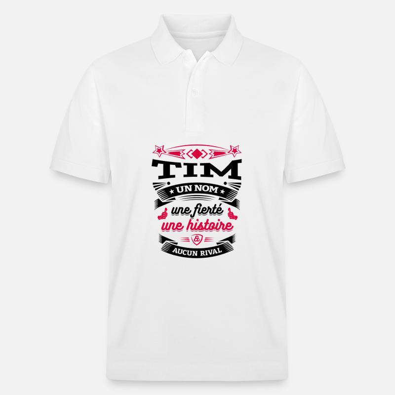 TIM PARFAIT - PRENOM TIM - Polo PREPSTER bio Stanley/Stella Unisexe - blanc