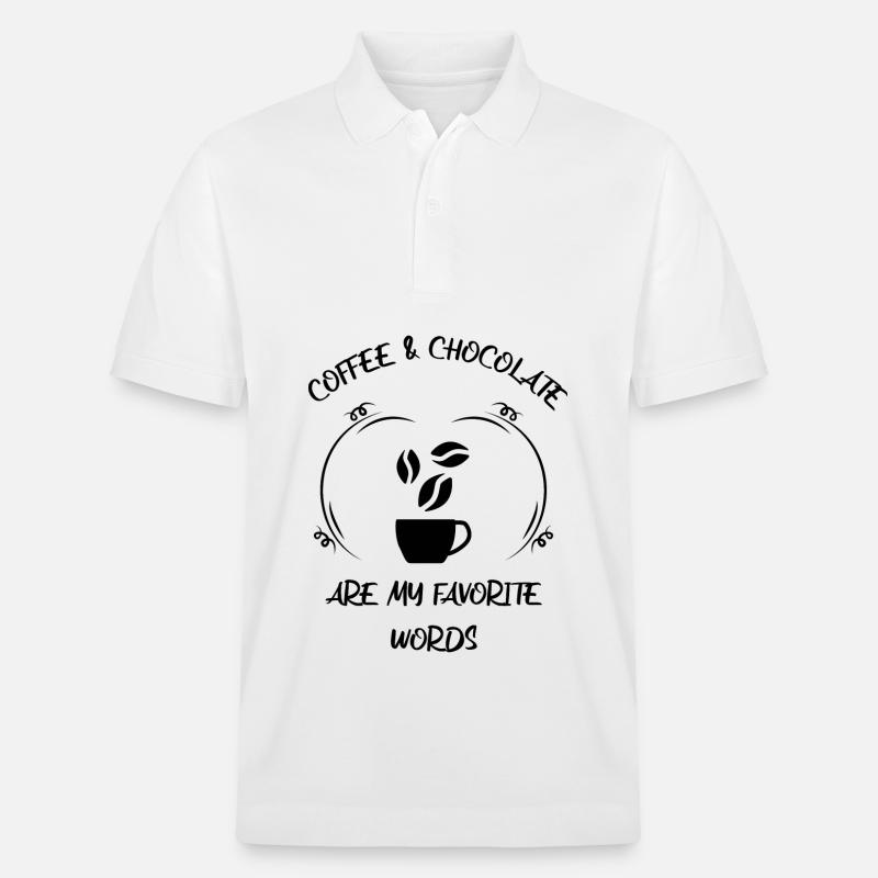 Kaffee Espresso Käffchen & Schokolade - Stanley/Stella Unisex Bio-Poloshirt PREPSTER - Weiß