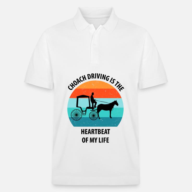 Kutscher Kutsche Pferdekutscher Kutschieren - Stanley/Stella Unisex Bio-Poloshirt PREPSTER - Weiß