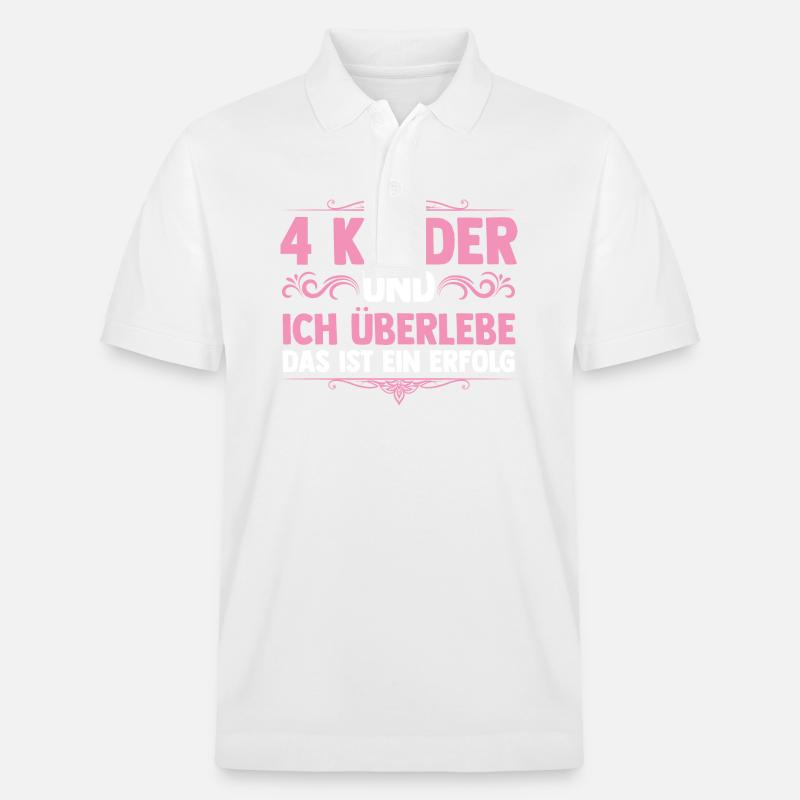 Mama Von 4 Kindern - Stanley/Stella Unisex Bio-Poloshirt PREPSTER - Weiß