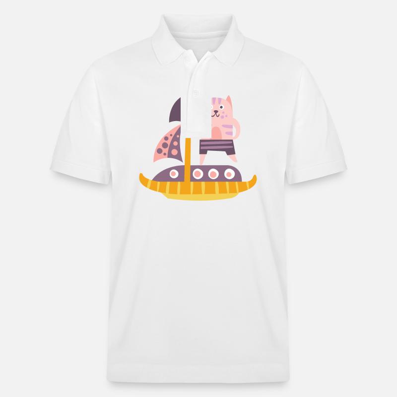 Katze - Stanley/Stella Unisex Bio-Poloshirt PREPSTER - Weiß