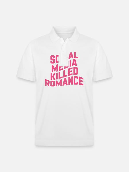 Social Media Killed Romance - Stanley/Stella Unisex Organic Polo Shirt PREPSTER - white