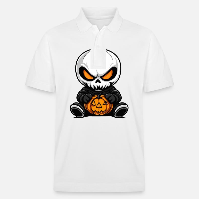Zombie Halloween Squelette - Polo PREPSTER bio Stanley/Stella Unisexe - blanc