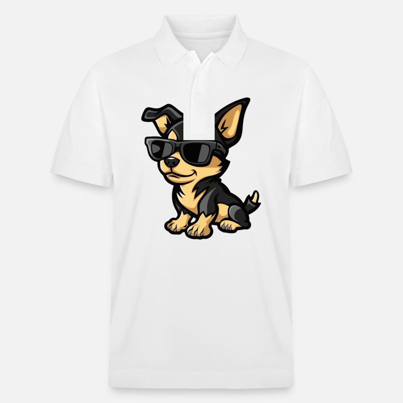 Chihuahua Chiens Bande Dessinée Cool - Polo PREPSTER bio Stanley/Stella Unisexe - blanc