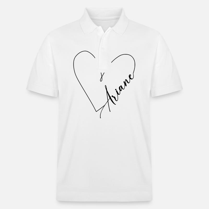 Ariane Name Herzlinie - Stanley/Stella Unisex Bio-Poloshirt PREPSTER - Weiß