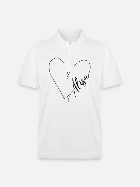 Alisa Name Herzlinie - Stanley/Stella Unisex Bio-Poloshirt PREPSTER - Weiß