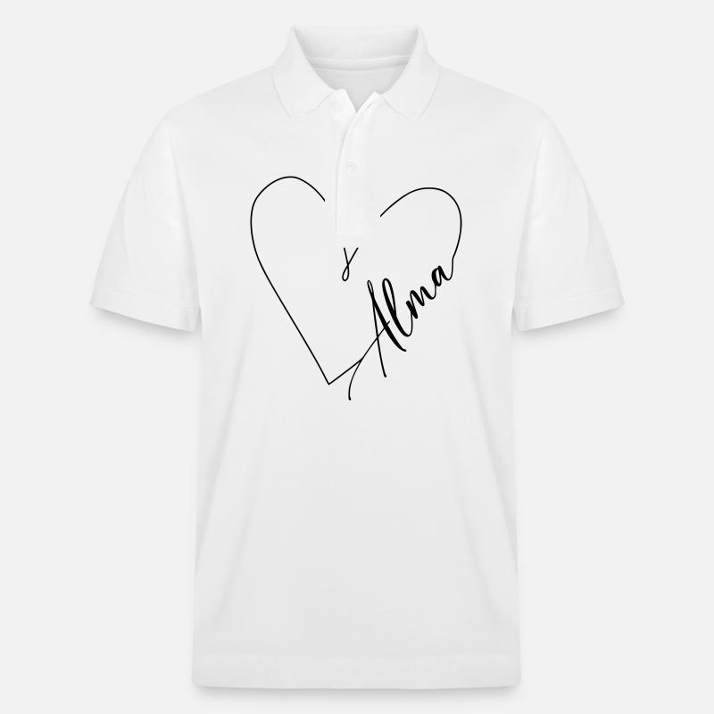 Alma Nom Ligne de cœur - Polo PREPSTER bio Stanley/Stella Unisexe - blanc