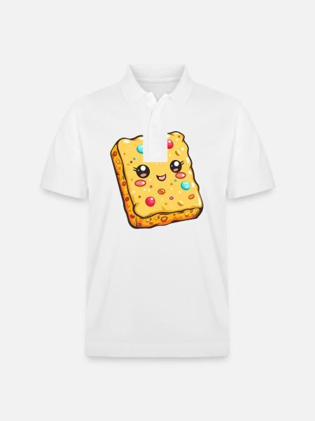 Funny Cookie with Sprinkles Comic - Stanley/Stella Unisex Organic Polo Shirt PREPSTER - white