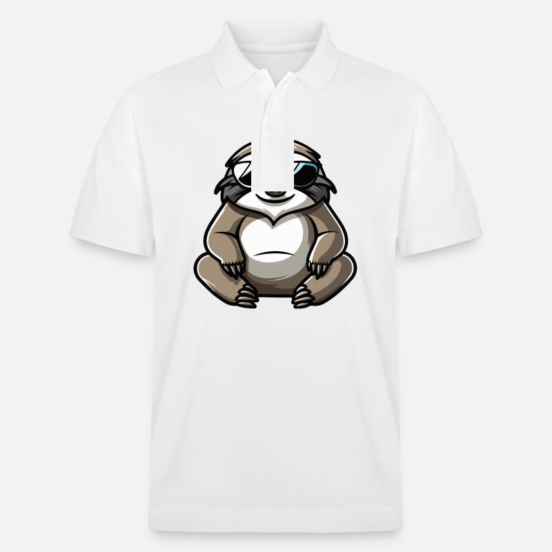 Faultier Comic Cool - Stanley/Stella Unisex Bio-Poloshirt PREPSTER - Weiß