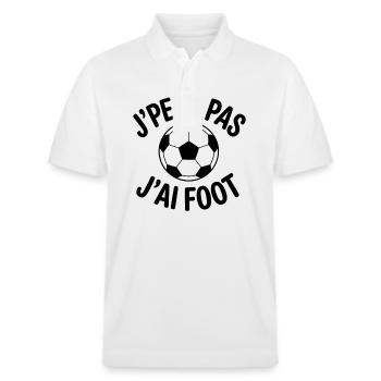 je peux pas j'ai foot - Polo PREPSTER bio Stanley/Stella Unisexe - blanc - Devant - Roxy (174cm) & Andy (188cm)