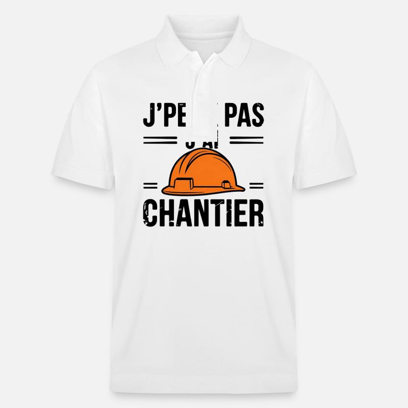 J'peux pas, j'ai chantier - Polo PREPSTER bio Stanley/Stella Unisexe - blanc