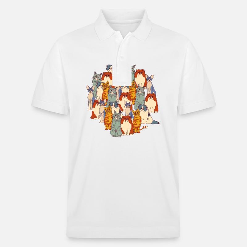 Katze - Stanley/Stella Unisex Bio-Poloshirt PREPSTER - Weiß