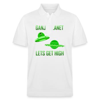 Cannabis Alien High - Stanley/Stella Unisex Organic Polo Shirt PREPSTER - white - Front - Roxy (174cm) & Andy (188cm)