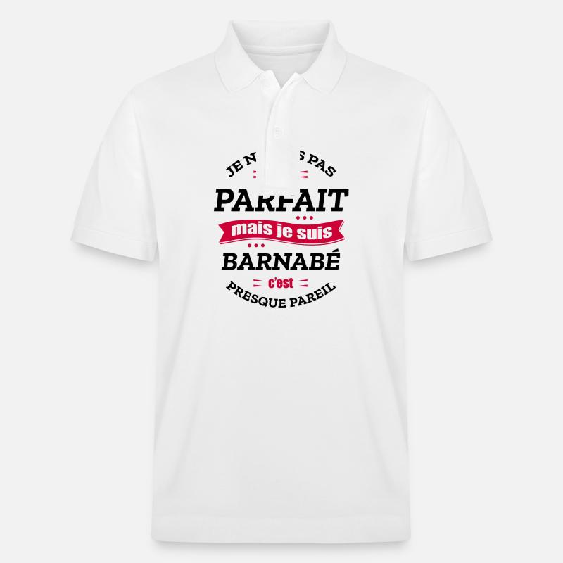 BARNABÉ PARFAIT - PRENOM BARNABÉ - Polo PREPSTER bio Stanley/Stella Unisexe - blanc