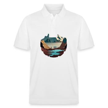 SURREAL - Stanley/Stella Unisex Organic Polo Shirt PREPSTER - white - Front - Roxy (174cm) & Andy (188cm)