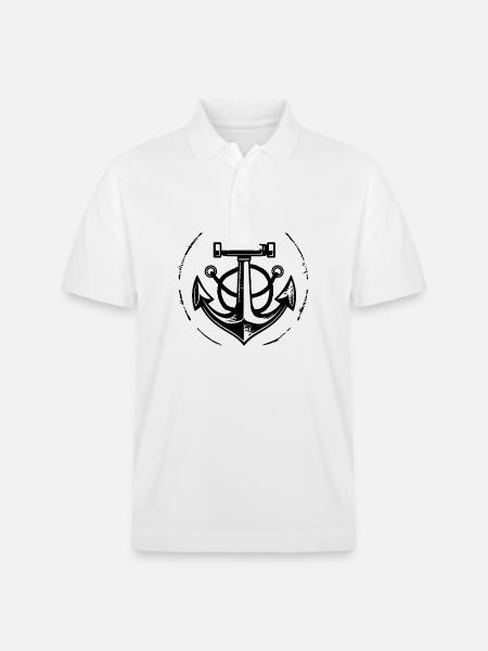 Anker Boot Schiff Nautik - Stanley/Stella Unisex Bio-Poloshirt PREPSTER - Weiß