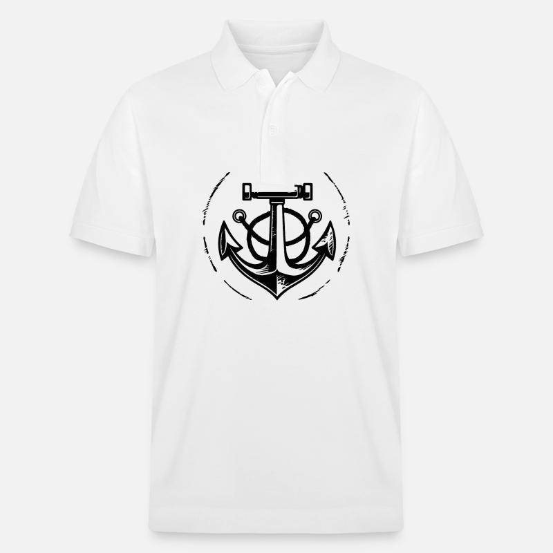 Anker Boot Schiff Nautik - Stanley/Stella Unisex Bio-Poloshirt PREPSTER - Weiß