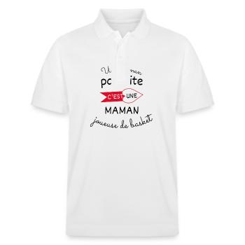 maman parfaite, maman joueuse de basket - Polo PREPSTER bio Stanley/Stella Unisexe - blanc - Devant - Roxy (174cm) & Andy (188cm)