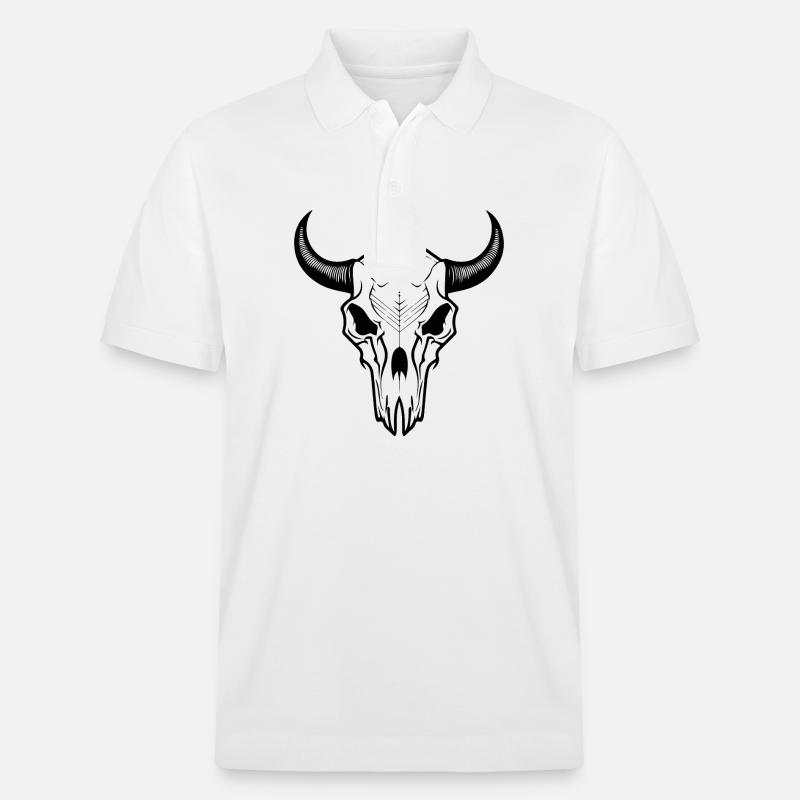 Kuh Schädel Boho - Stanley/Stella Unisex Bio-Poloshirt PREPSTER - Weiß