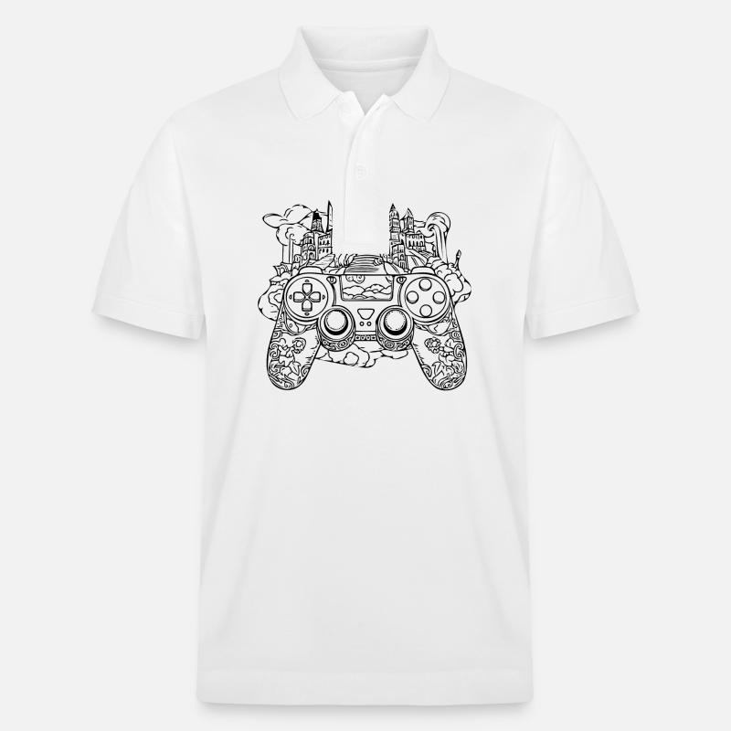 Controller Gaming Videospiele Gamepad - Stanley/Stella Unisex Bio-Poloshirt PREPSTER - Weiß