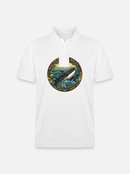 Whale - Stanley/Stella Unisex Organic Polo Shirt PREPSTER - white