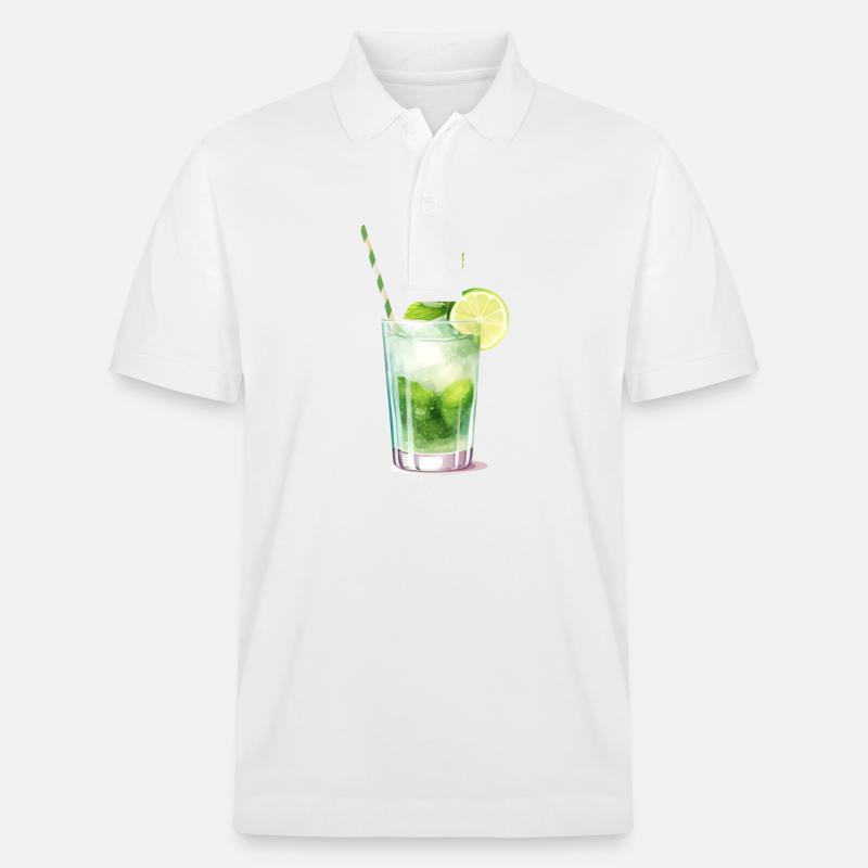 Mojito Cocktail Long Drink - Polo PREPSTER bio Stanley/Stella Unisexe - blanc