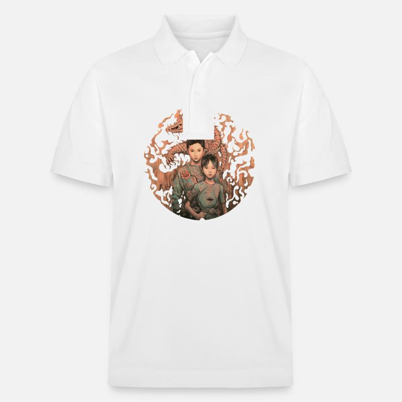Der Feuerdrache - Stanley/Stella Unisex Bio-Poloshirt PREPSTER - Weiß