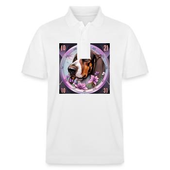 Immer bereit - Stanley/Stella Unisex Bio-Poloshirt PREPSTER - Weiß - Vorne - Roxy (174cm) & Andy (188cm)