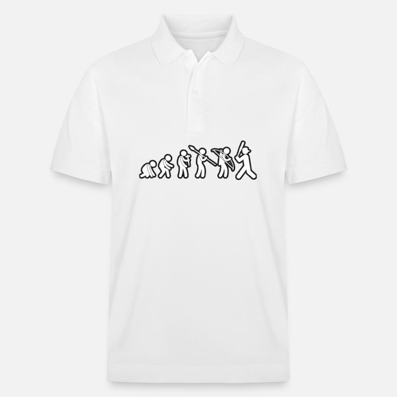 Evolution Baseball White Grunge - Stanley/Stella Unisex Organic Polo Shirt PREPSTER - white
