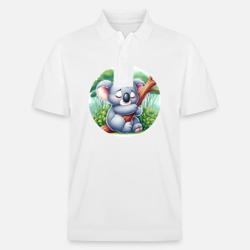 Koala heureux Koala Ours Koala - Polo PREPSTER bio Stanley/Stella Unisexe - blanc