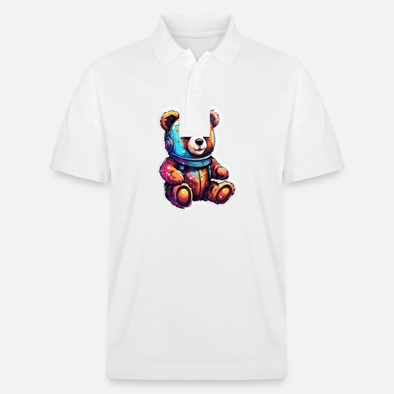 Teddybär / Kuscheltier / Stofftier / Geschenkidee - Stanley/Stella Unisex Bio-Poloshirt PREPSTER - Weiß