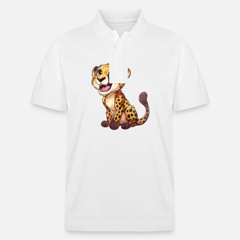 Mignon jeune guépard souriant - Polo PREPSTER bio Stanley/Stella Unisexe - blanc