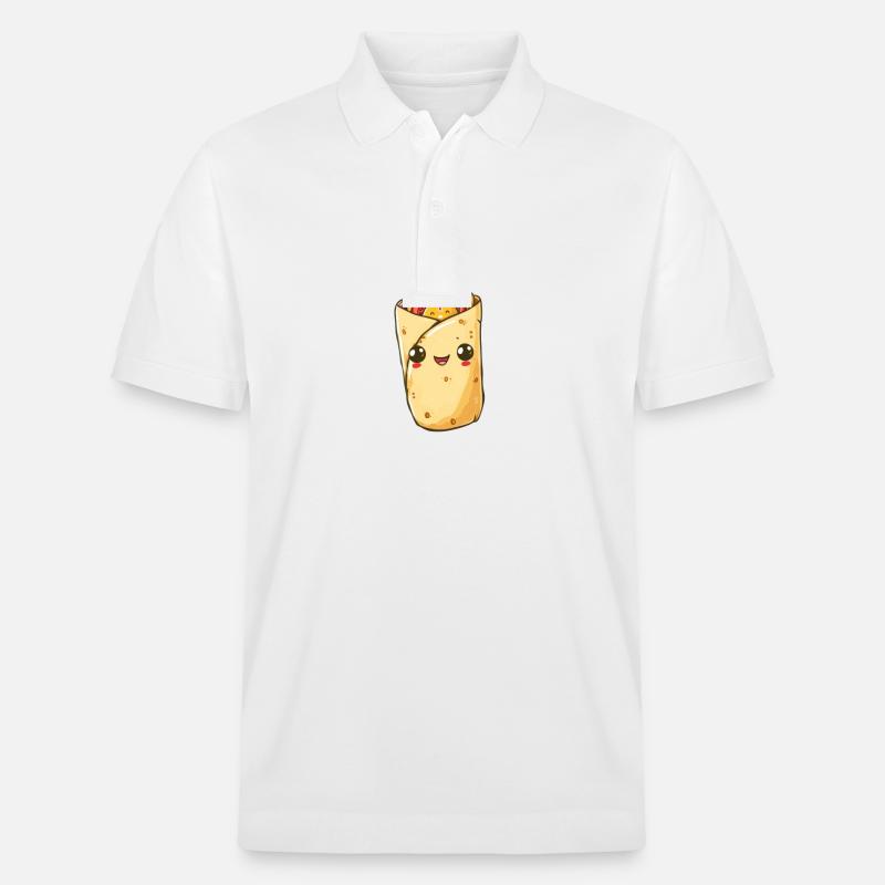 Appetitlicher Wrap Kebab Cartoon - Stanley/Stella Unisex Bio-Poloshirt PREPSTER - Weiß