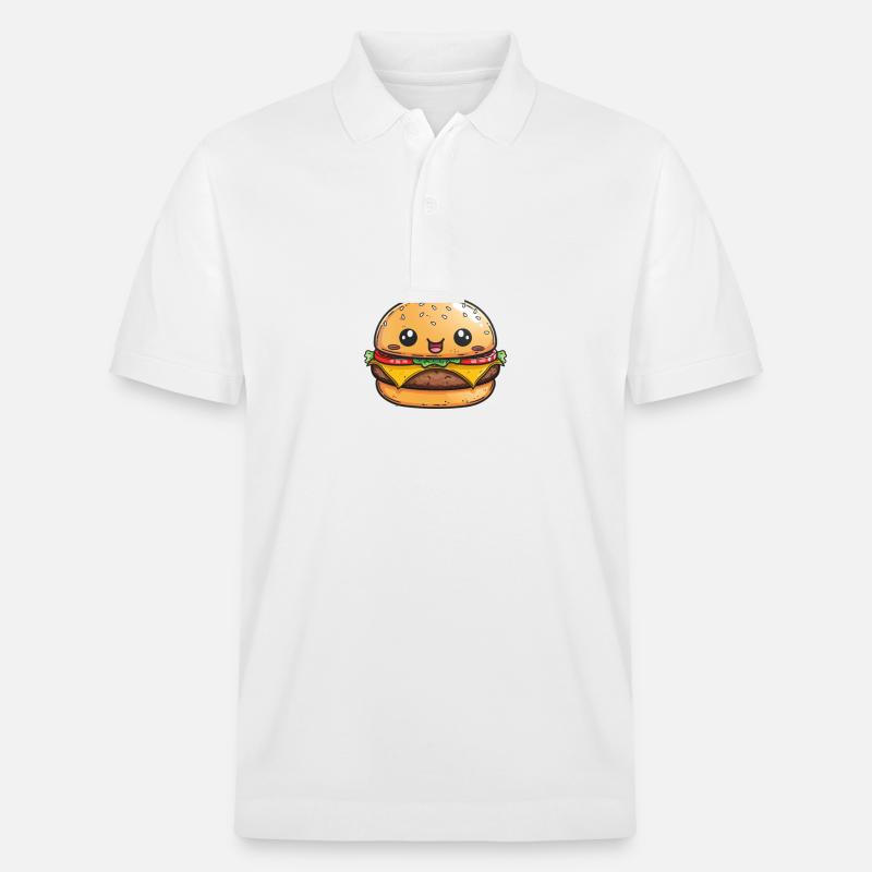 Burger mit Gesicht - Stanley/Stella Unisex Bio-Poloshirt PREPSTER - Weiß