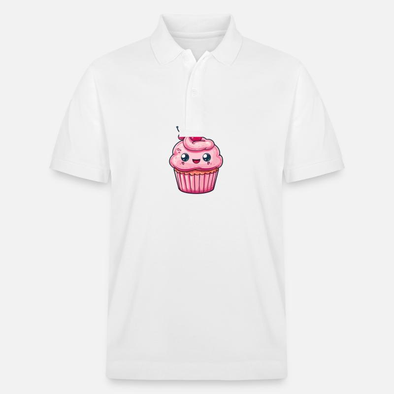Conception de cupcake mignon - Polo PREPSTER bio Stanley/Stella Unisexe - blanc