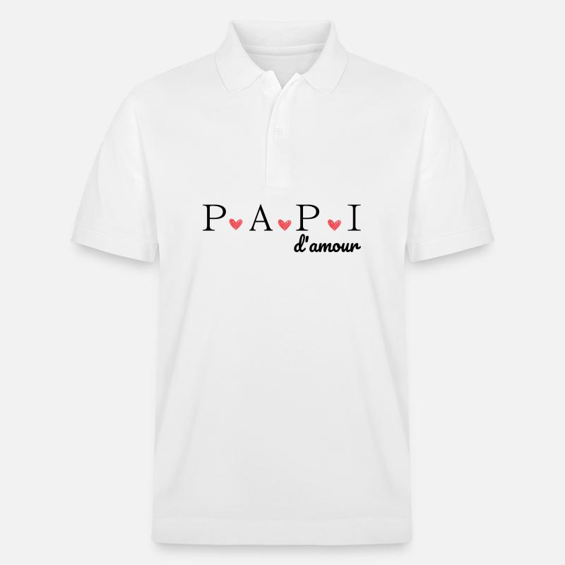Papi d'amour - Polo PREPSTER bio Stanley/Stella Unisexe - blanc